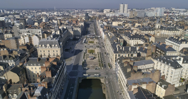 Photo aérienne par drone de la place de la Republique, Rennes, Bretagne, France-2079787-129-ThibaultBeguet