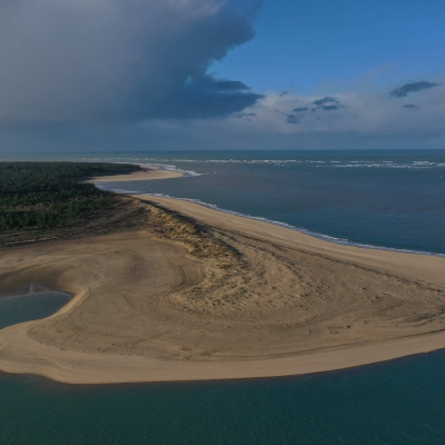 Drone photography of the "Pointe Espagnole" on the wild coast between Royan and Oléron island, France