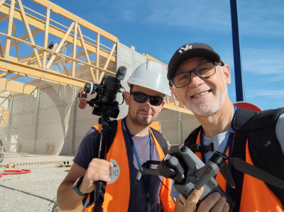 Drone-Pictures team filming on a worksite at the BA115 air base in Orange, Vaucluse  - © Drone-Pictures Marseille