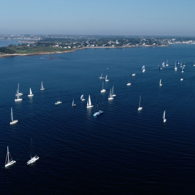 Start of the Spi Ouest France sail race from Trinité-sur-Mer in Morbihan Brittany France