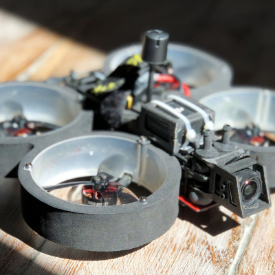A mini FPV drone with foam protections for safe flights